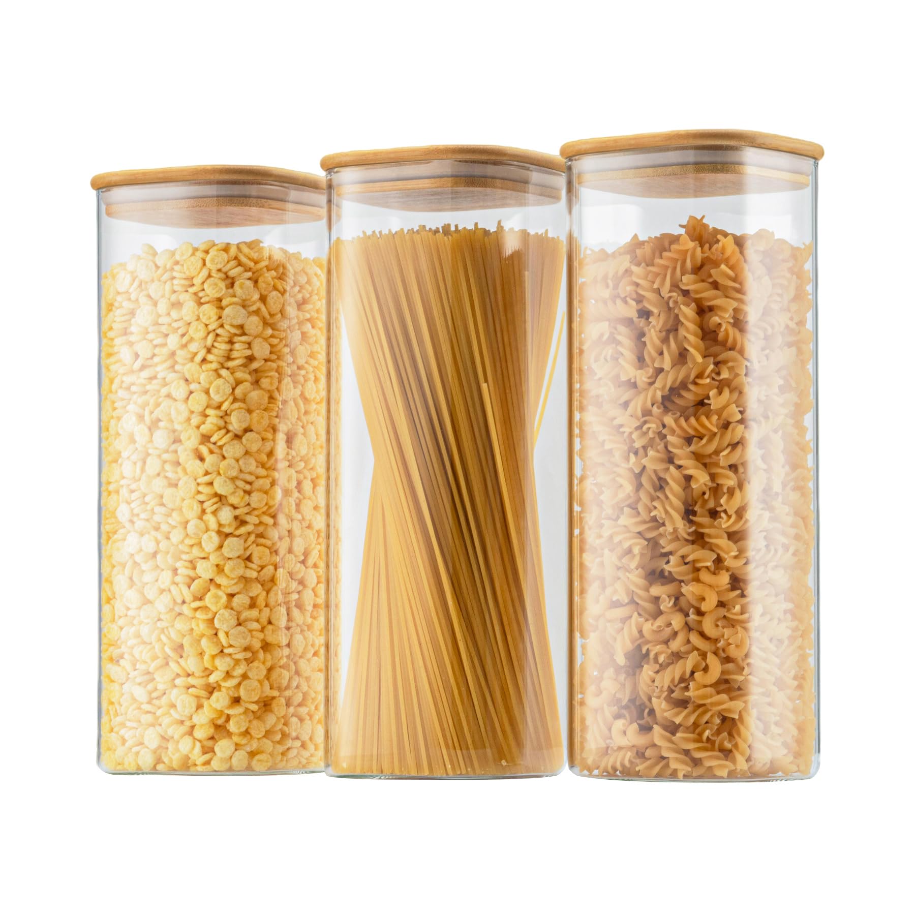 D2scrma Airtight Glass Square Storage Containers with Bamboo Lids