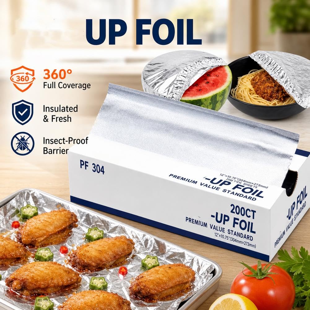 Pre-Cut Heavy-Duty Aluminum Foil Sheets