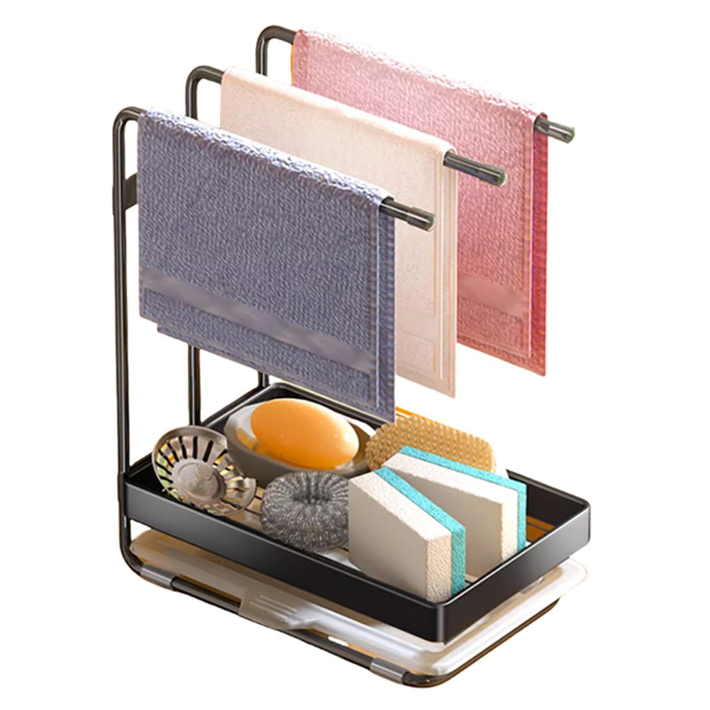 Wall-Mounted Kitchen Sponge & Dish Rack Organizer