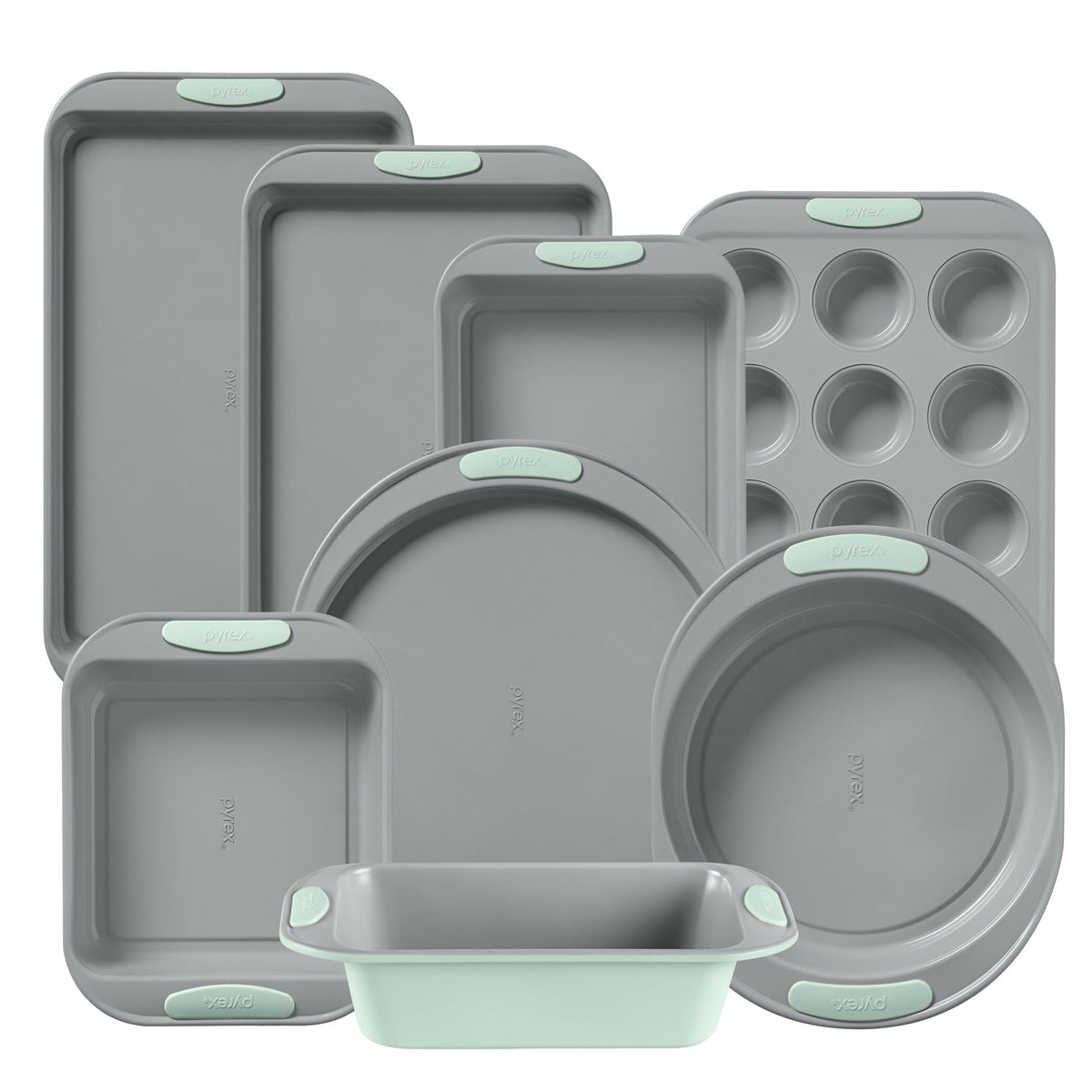 3-Piece Cookie & Muffin Bakeware Set with Silicone Handles