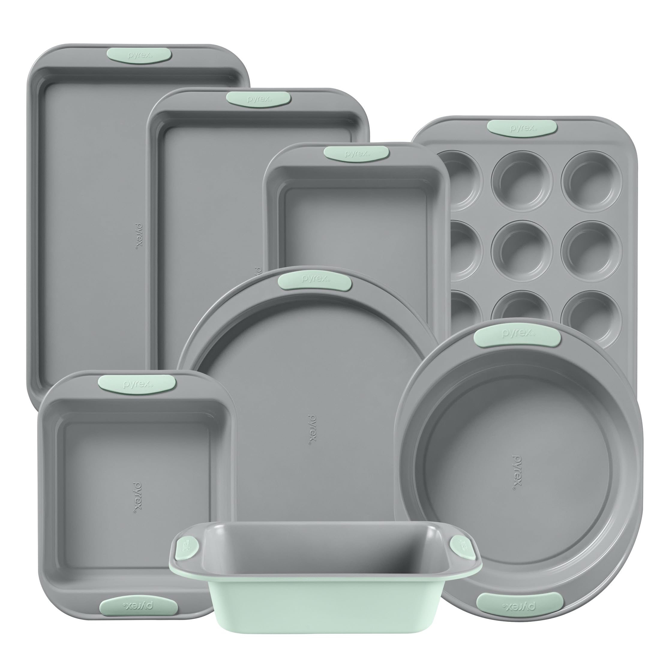 3-Piece Cookie & Muffin Bakeware Set with Silicone Handles