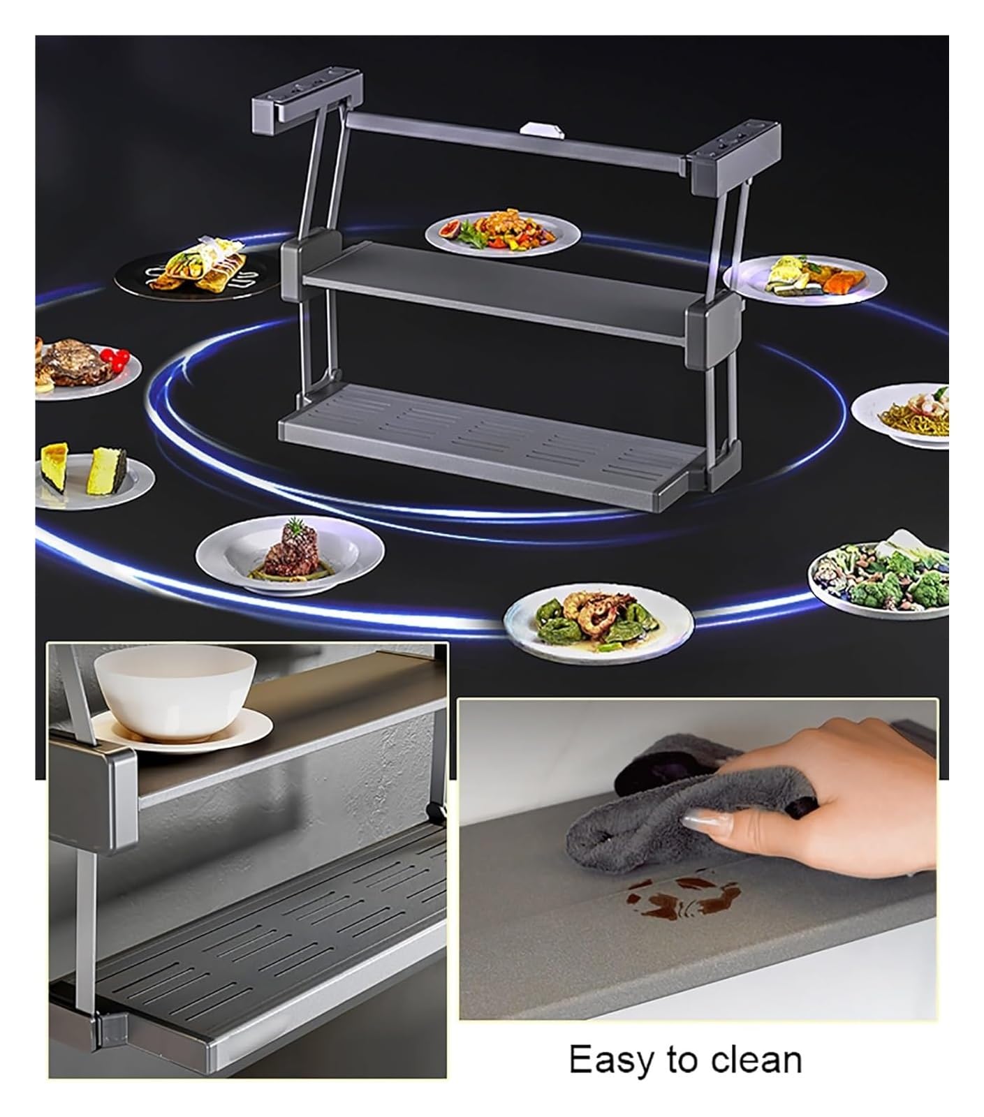 2-Tier Pull-Down Kitchen Cabinet Organizer