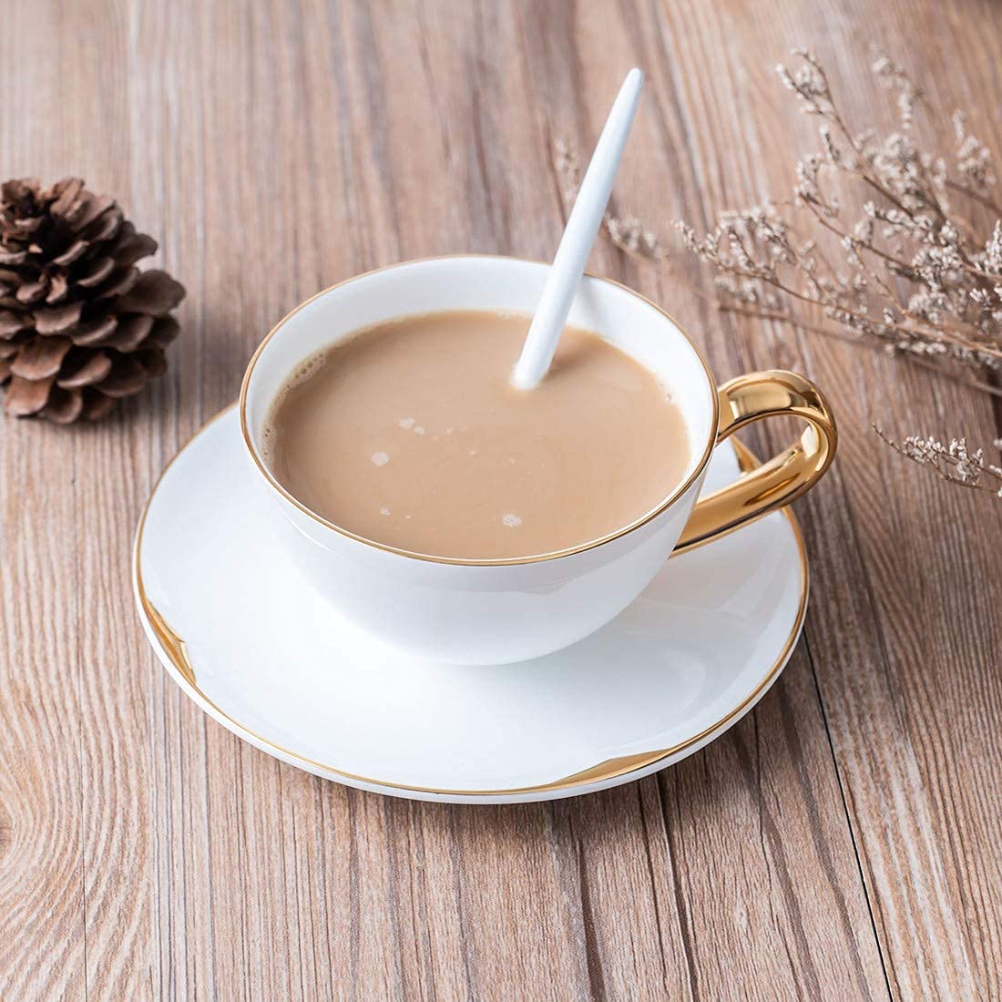 9-Piece Porcelain Coffee Cup & Saucer Set