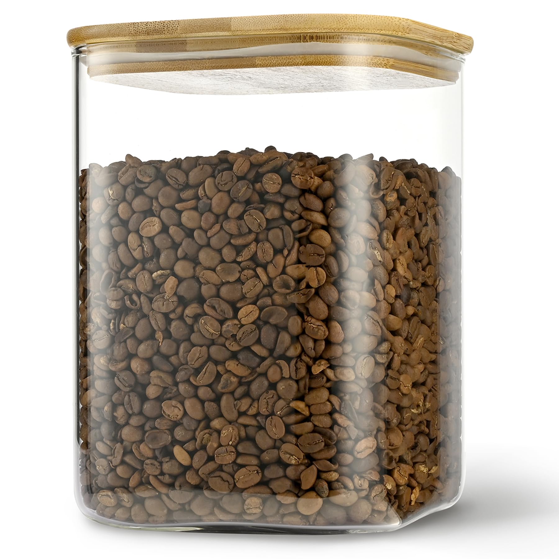 D2scrma Airtight Glass Square Storage Containers with Bamboo Lids