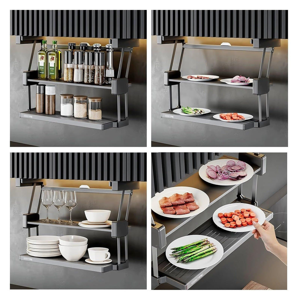 2-Tier Pull-Down Kitchen Cabinet Organizer
