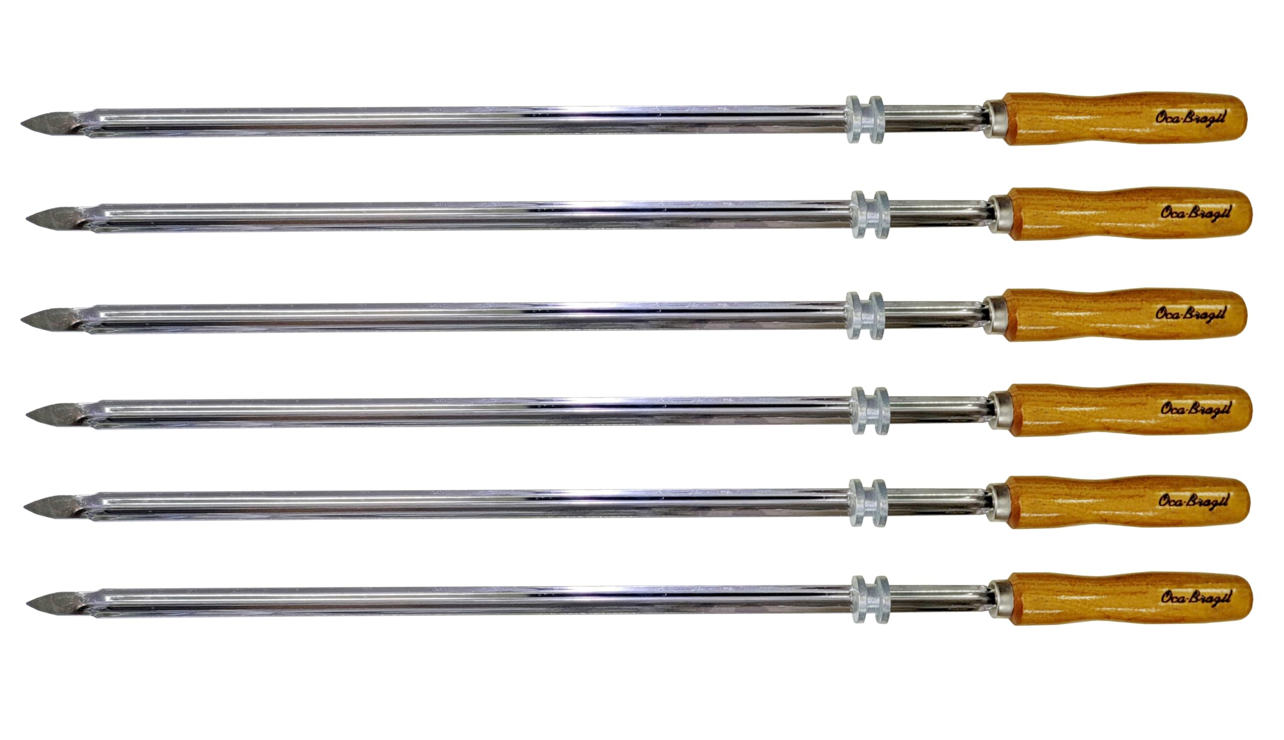 Medium Cuts - Set of 6 Brazilian Skewers for BBQ 28" - Professional Grade