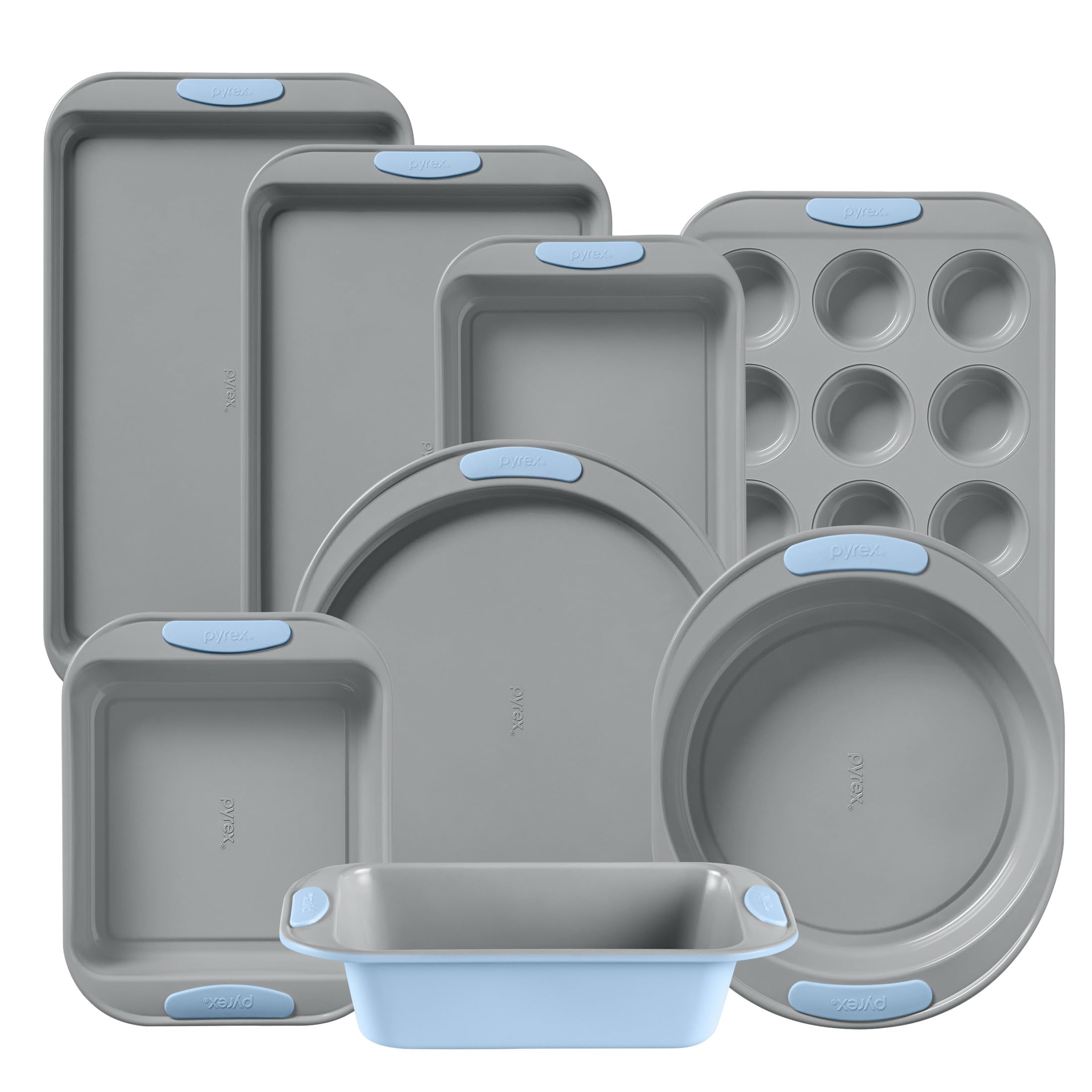 3-Piece Cookie & Muffin Bakeware Set with Silicone Handles
