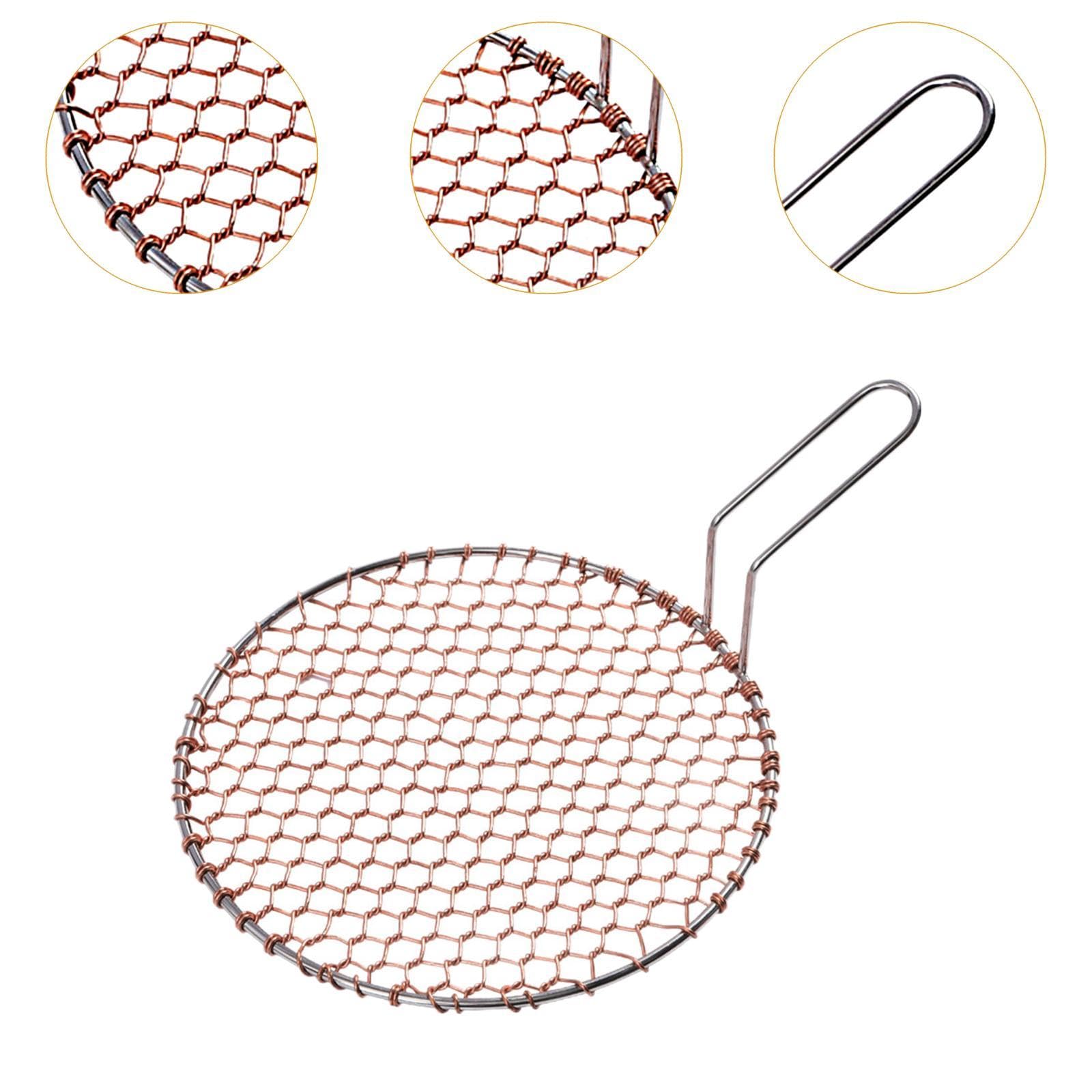 Copper BBQ Grill Mesh with Handle (29.5cm)