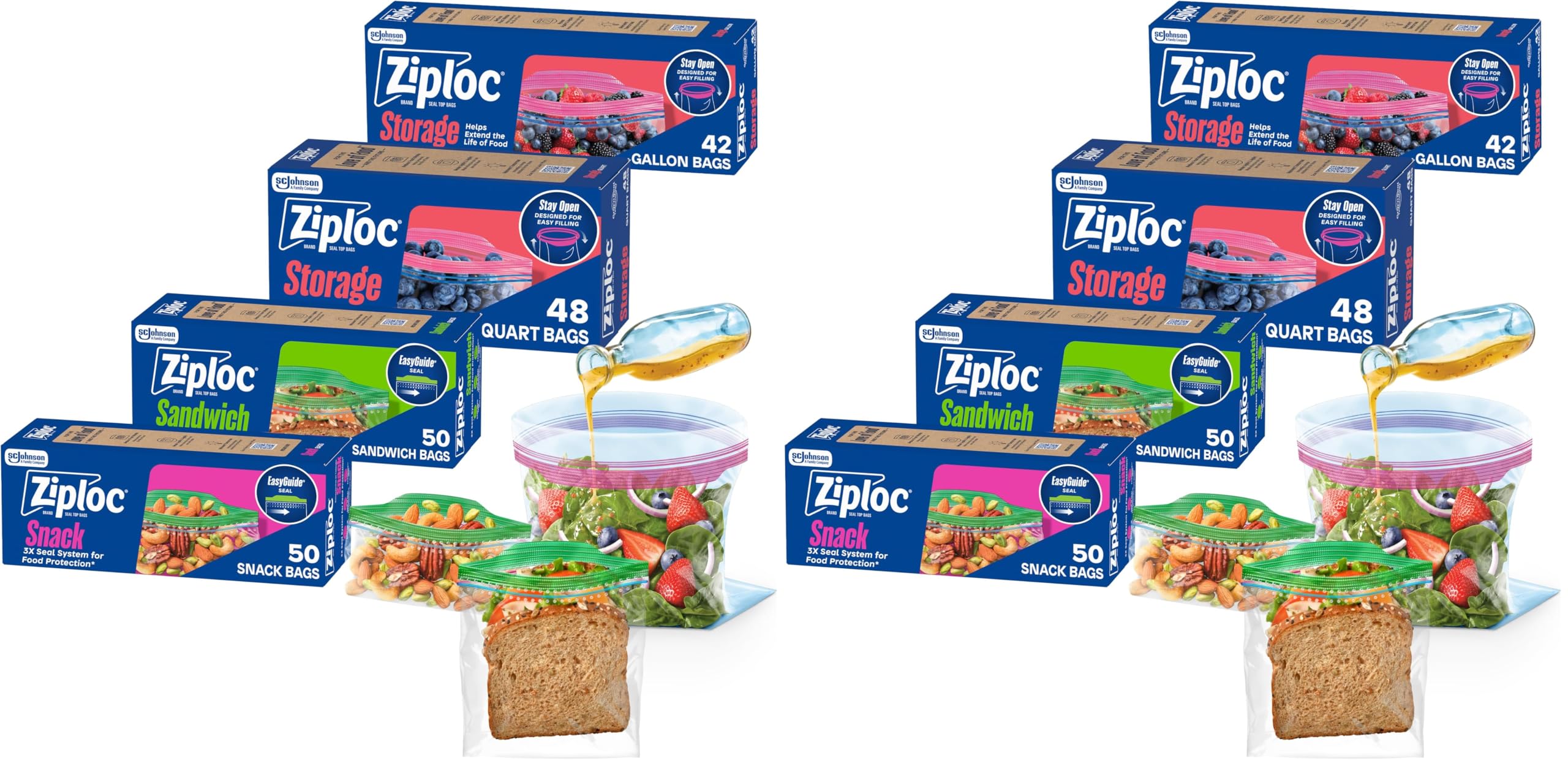 190-Piece Food Storage Bag Variety Pack