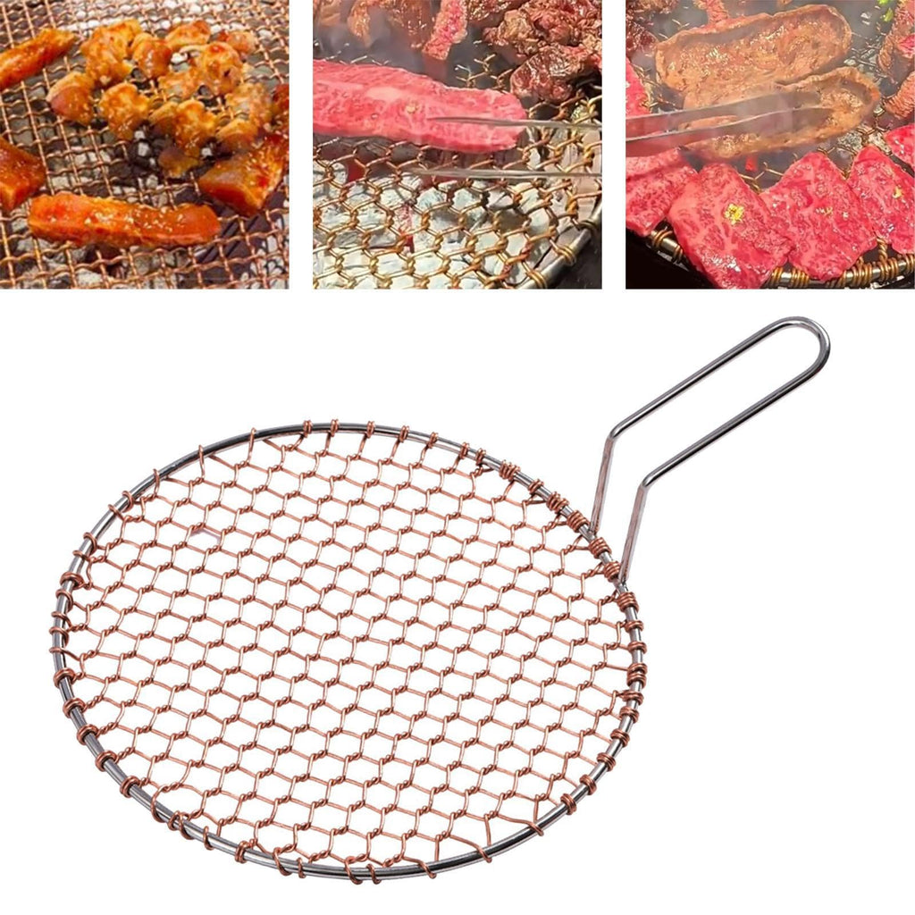 Copper BBQ Grill Mesh with Handle (29.5cm)