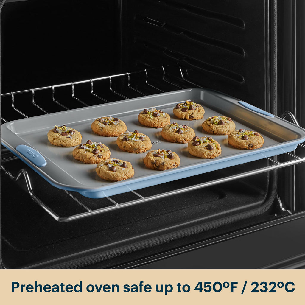 3-Piece Cookie & Muffin Bakeware Set with Silicone Handles
