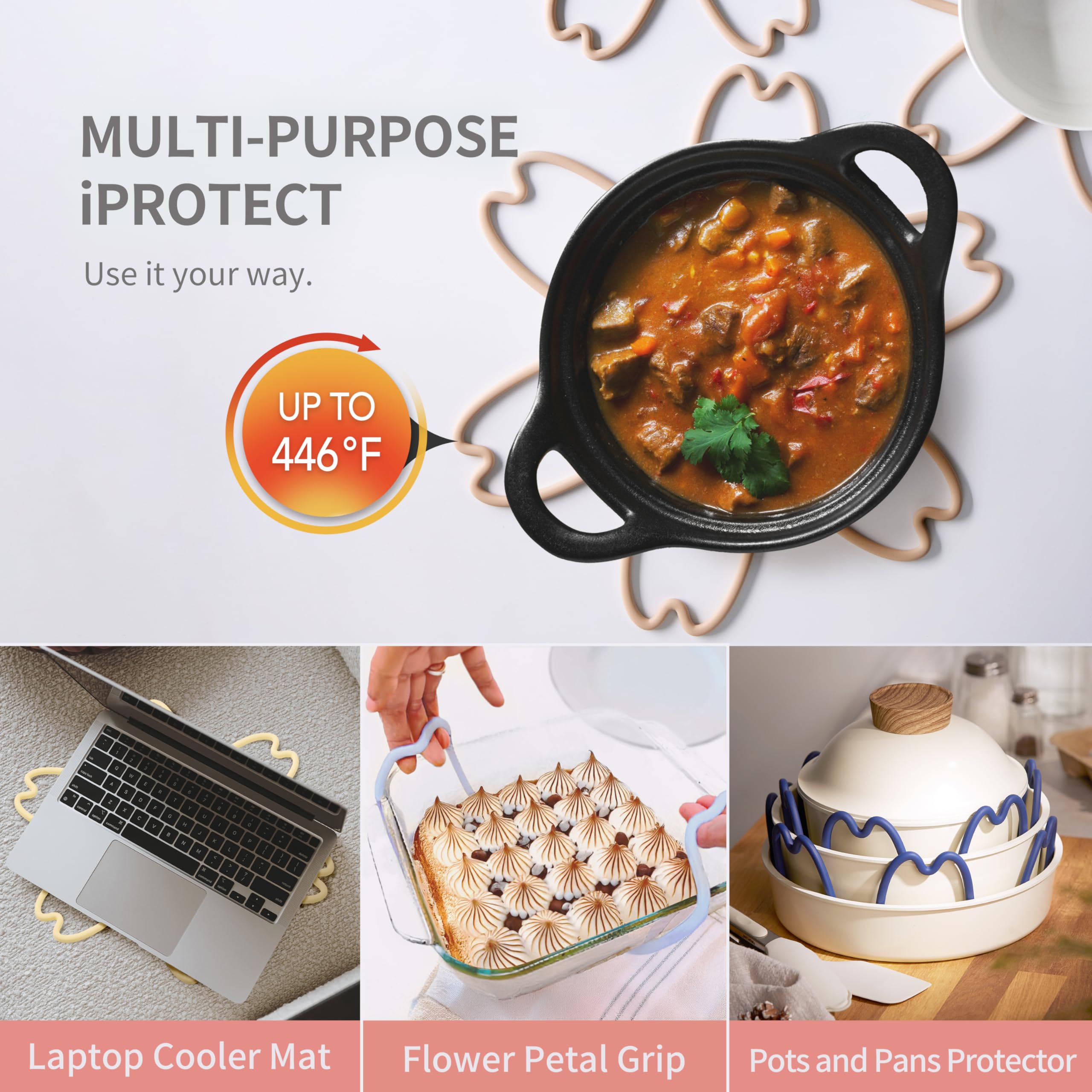 4-Piece Silicone Pan & Pot Protector Set