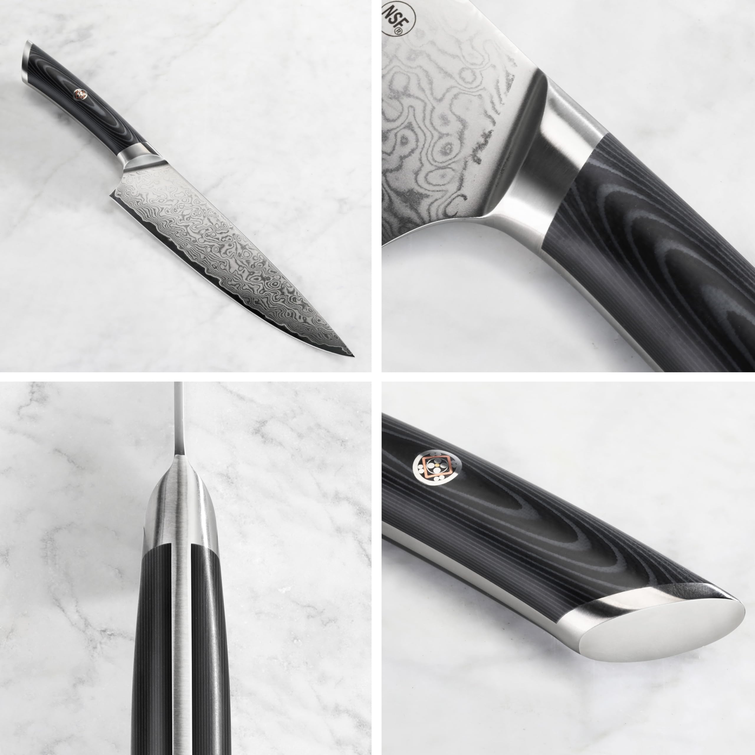 6-Piece Damascus Steel Knife Block Set