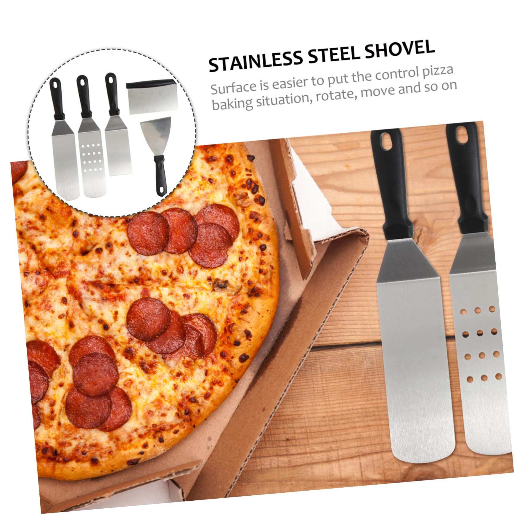 5-Piece Stainless Steel Pizza Peel Set