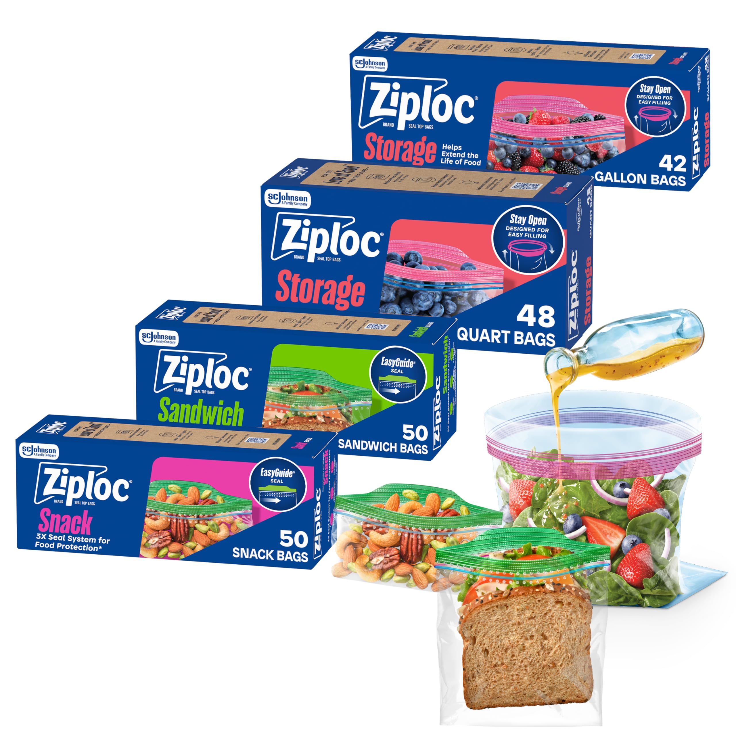 190-Piece Food Storage Bag Variety Pack