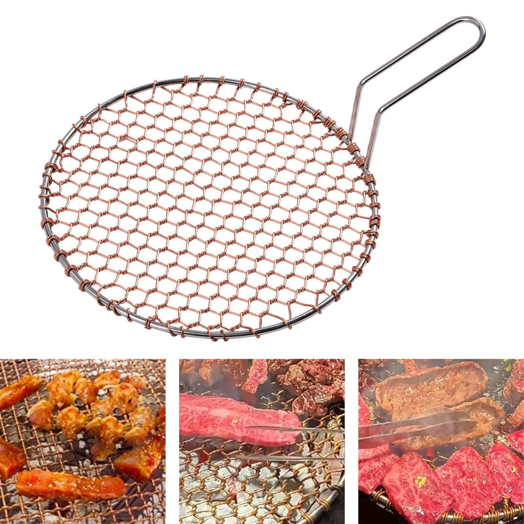 Copper BBQ Grill Mesh with Handle (29.5cm)