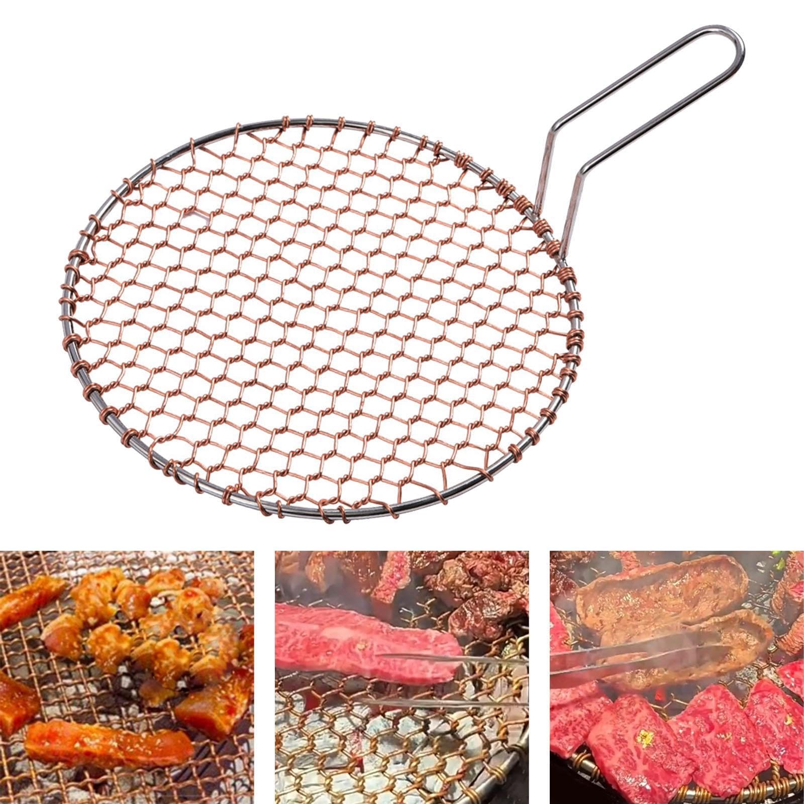 Copper BBQ Grill Mesh with Handle (29.5cm)