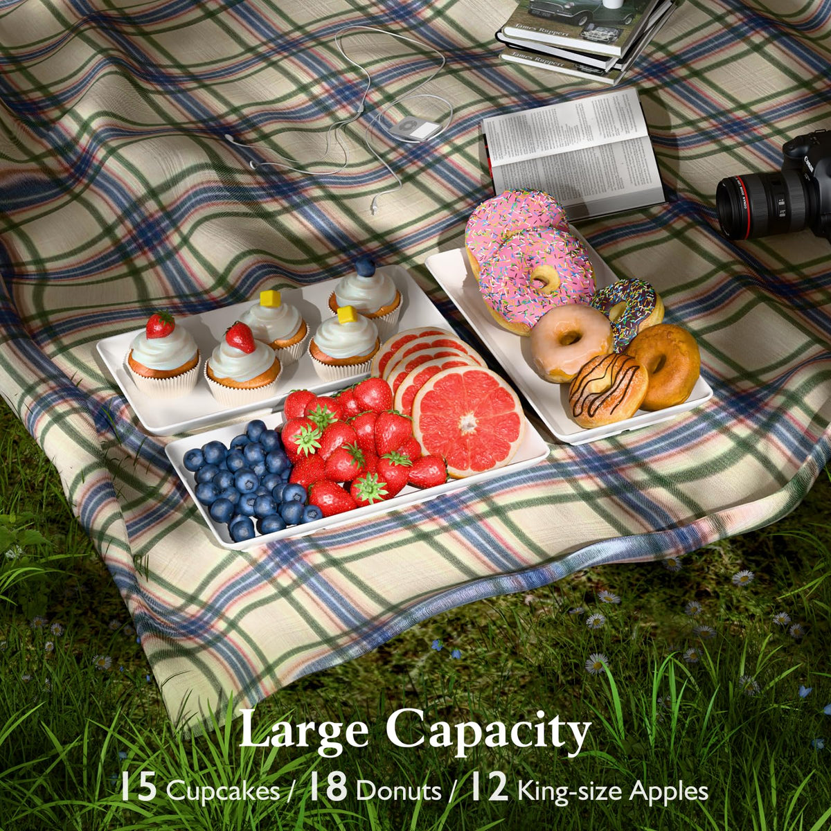 Bumusty 3-Tier Melamine Serving Tray Set