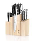 Forged Swedish Steel Magnetic Knife Block Set with Maple Base