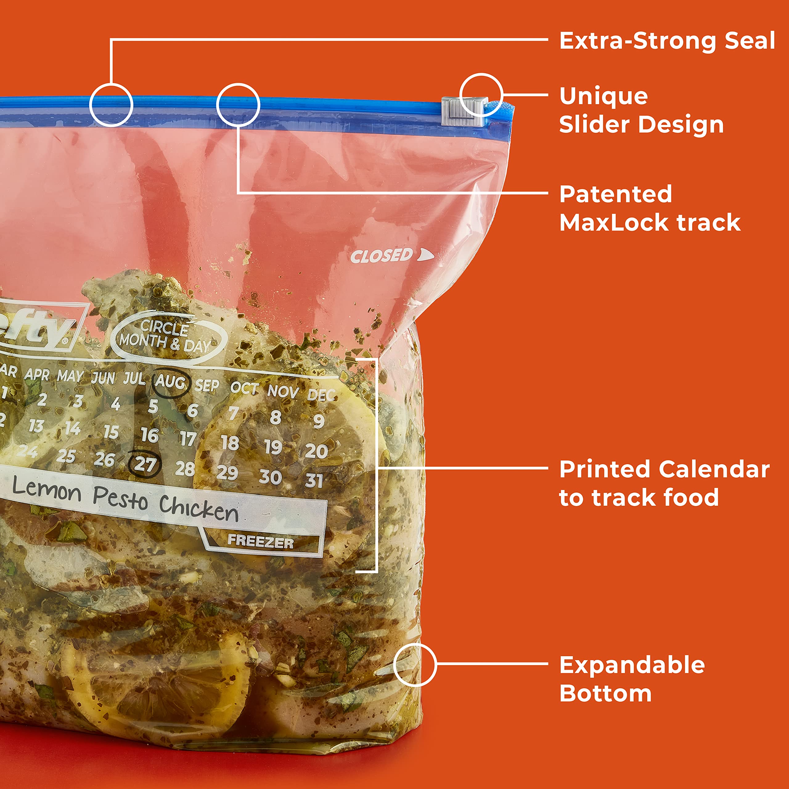 100-Piece Gallon Freezer Slider Bags