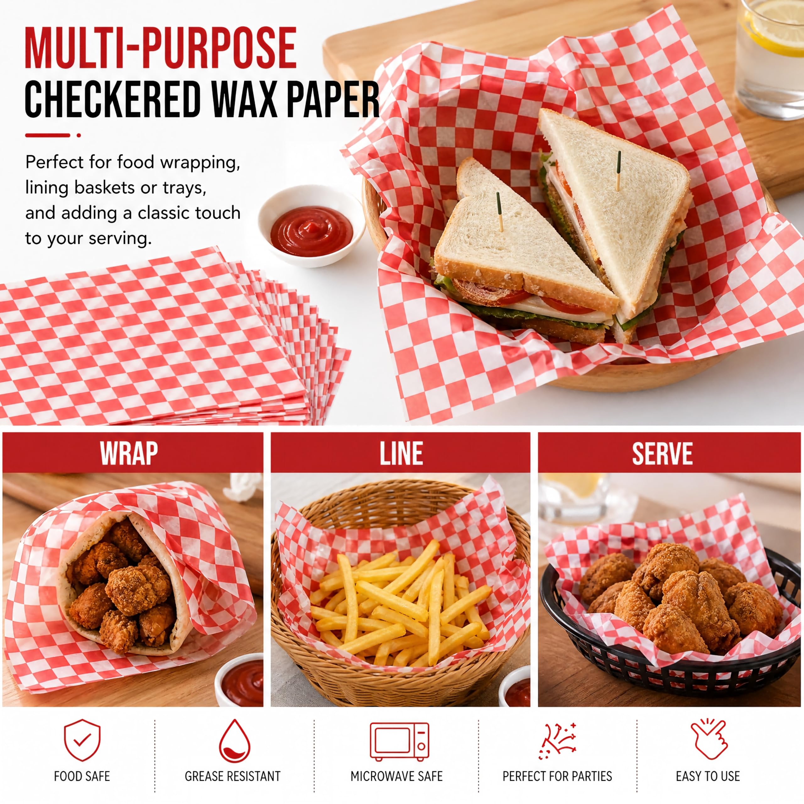 1000-Piece Greaseproof Deli Paper Sheets
