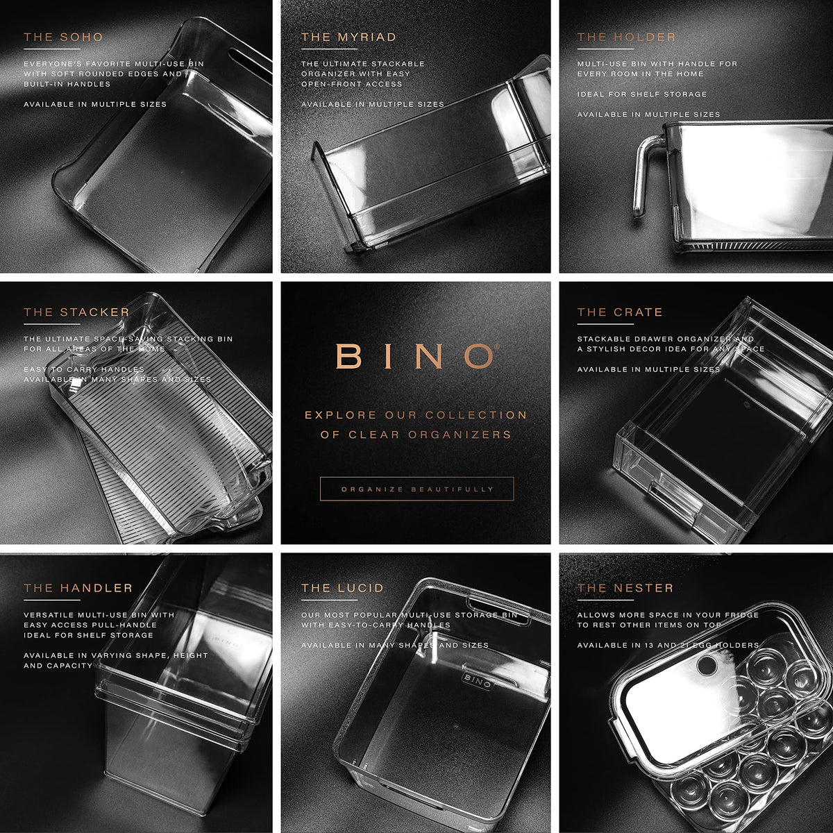 Plastic Storage Organizer Bin with Handles