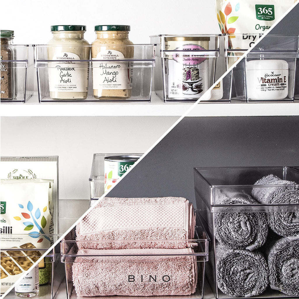 Plastic Storage Organizer Bin with Built-In Handle