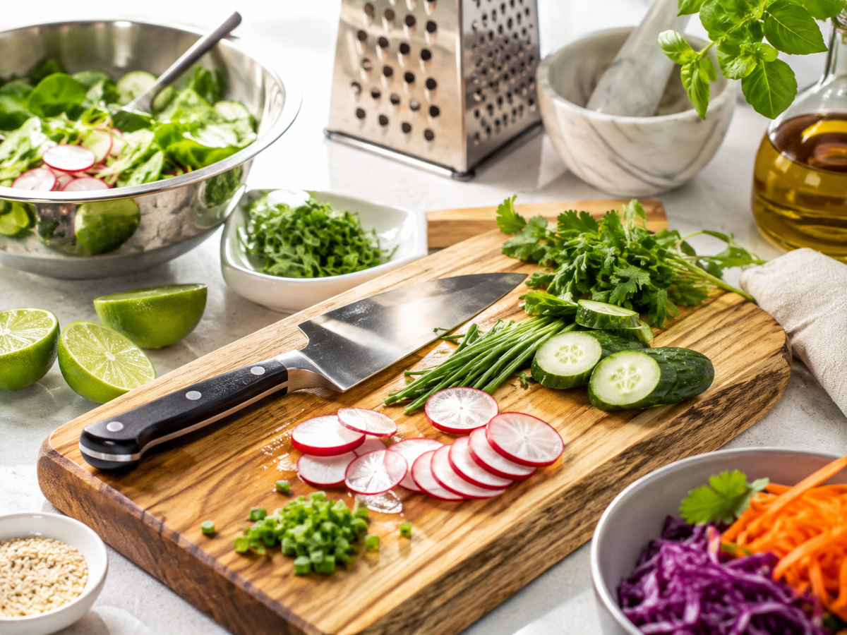 Kitchen preparation and cutting tools
